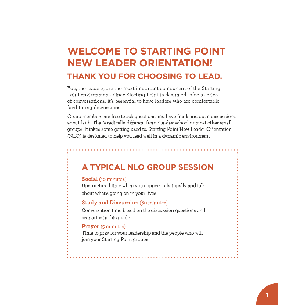 Starting Point New Leader Orientation Guide